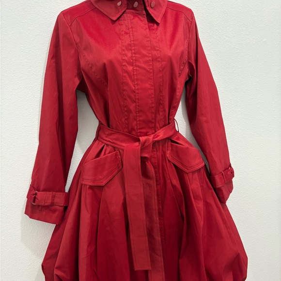D&Y Bubble Red Trench Coat Size Small Brand New! - Picture 2 of 6